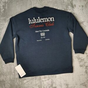 Lululemon Tennis Club Pullover Womens L Navy Blue Heavyweight Fleece Vancouver‎